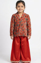 Rust Bloom Velvet Blazer set