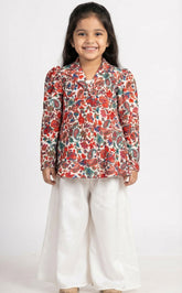 Ivory Blossom Velvet Blazer Set