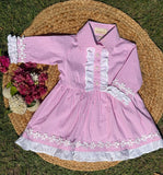 Pink Petal Gingham Cotton Dress