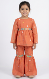 Peach Floral Sharara