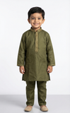 Mehandi Embroidered Kurta Boys