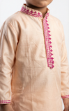 Peach Embroidered Kurta Set