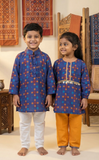 Azure Patola Boy Kurta Set