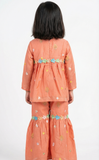 Peach Floral Sharara
