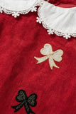 Winter Bow Corduroy Dress