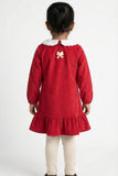 Winter Bow Corduroy Dress