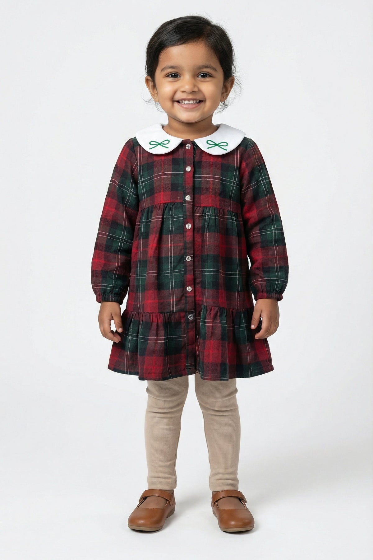 Crimson Charm Winters Check Dress