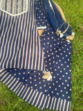 Navy Grace Cotton Kurta-Plazzo & Dupatta Set
