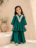 Teal Noor Mul-chanderi coord set