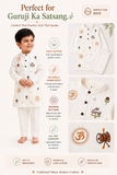 Jai Guruji Embroidered Cotton Kurta Set: Boy