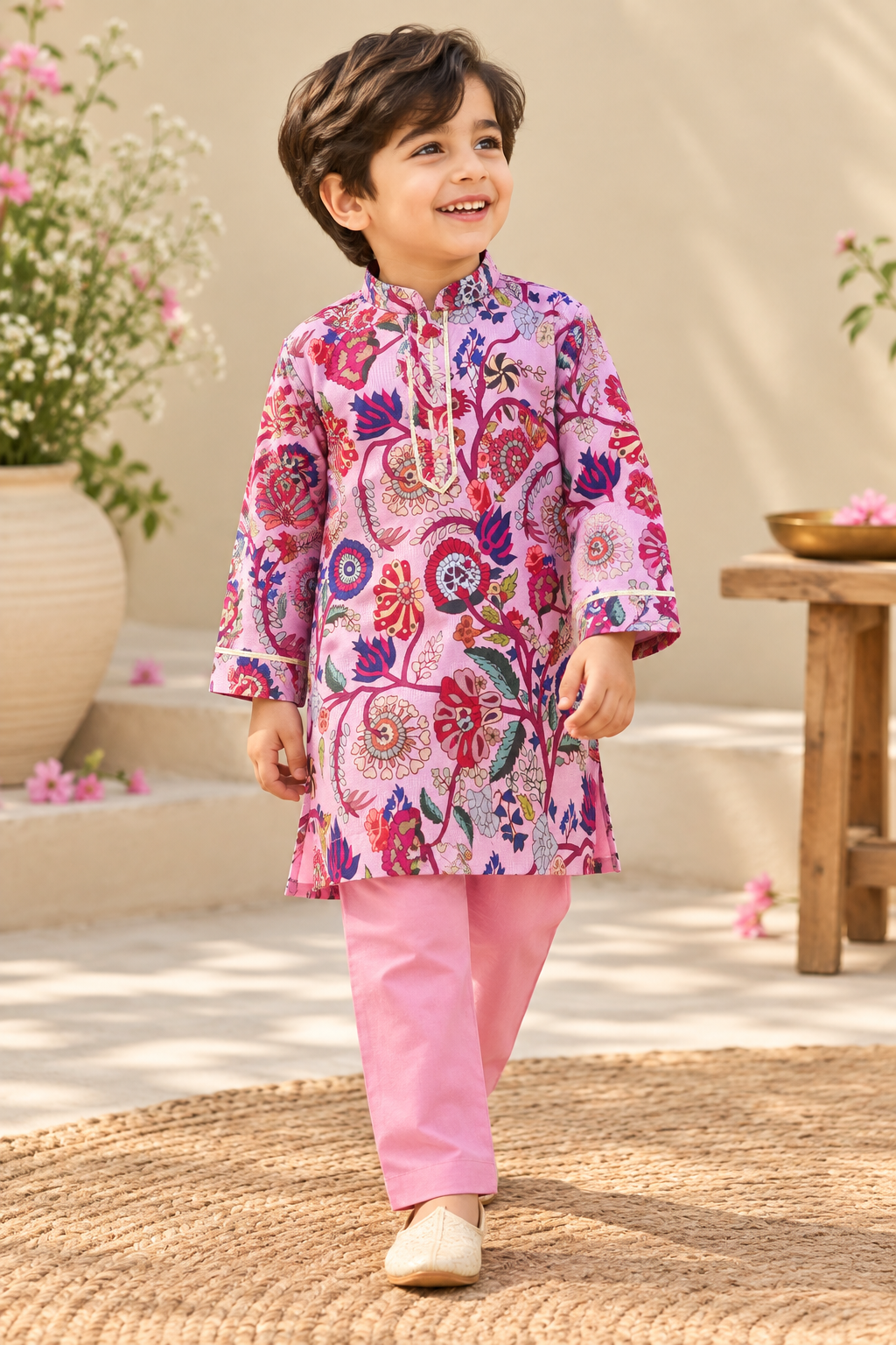Phoolwari Cotton Kurta Set