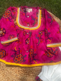 Rani Rang Cotton Kurta Set: Girl