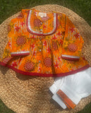 Sunburst Cotton Kurta Set: Girl