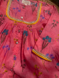Blush Garden Cotton Kurta Set: Girl