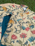 Floral Printed Cotton Kurta Dhoti Set: Yellow