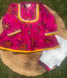 Rani Rang Cotton Kurta Set: Girl