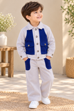 Ivory and Navy Corduroy Coord Set