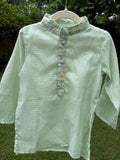 Mint Embroidered Kota Checks Kurta