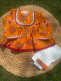 Sunburst Cotton Kurta Set: Girl
