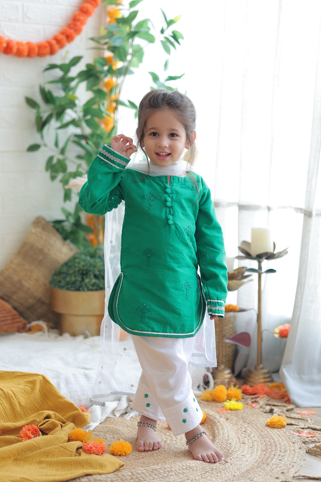 Green Bloomers Girl