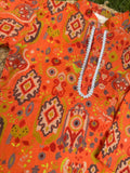 Vibrant Cotton Kurta Set: Orange